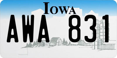 IA license plate AWA831