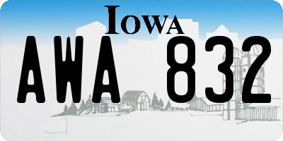 IA license plate AWA832