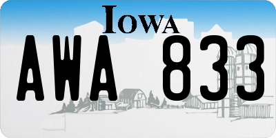 IA license plate AWA833
