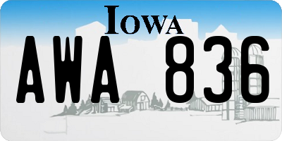 IA license plate AWA836