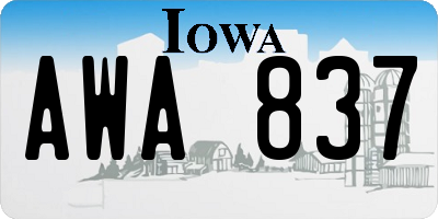 IA license plate AWA837