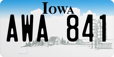 IA license plate AWA841