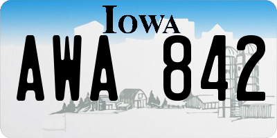 IA license plate AWA842