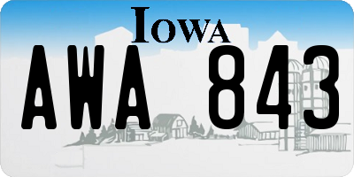 IA license plate AWA843