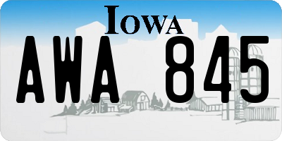 IA license plate AWA845