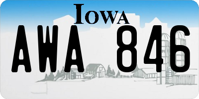 IA license plate AWA846