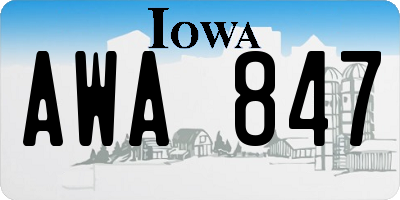 IA license plate AWA847