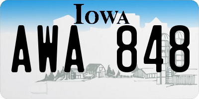 IA license plate AWA848