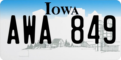 IA license plate AWA849