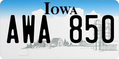 IA license plate AWA850