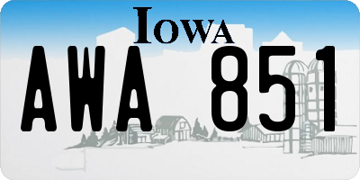 IA license plate AWA851