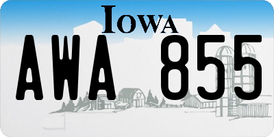 IA license plate AWA855