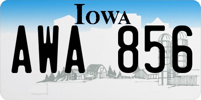 IA license plate AWA856