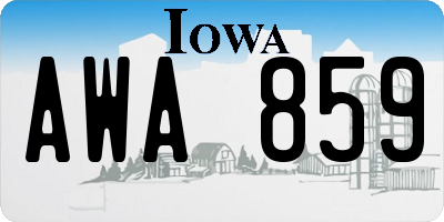 IA license plate AWA859