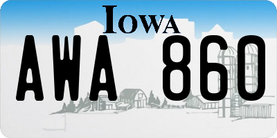 IA license plate AWA860