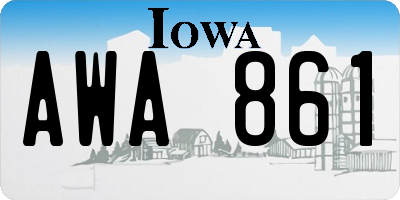 IA license plate AWA861