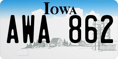 IA license plate AWA862
