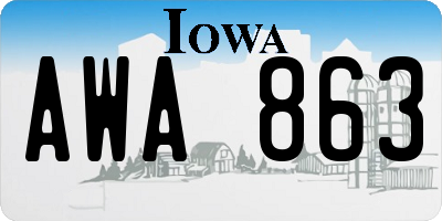IA license plate AWA863