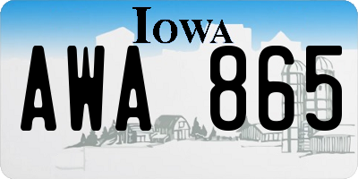 IA license plate AWA865