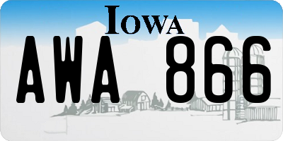 IA license plate AWA866