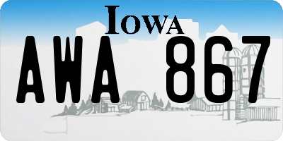 IA license plate AWA867
