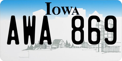 IA license plate AWA869