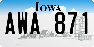 IA license plate AWA871