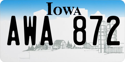 IA license plate AWA872