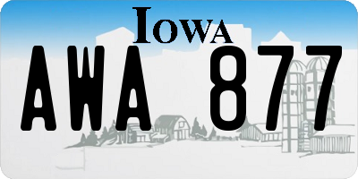 IA license plate AWA877