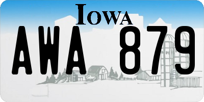 IA license plate AWA879