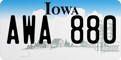 IA license plate AWA880