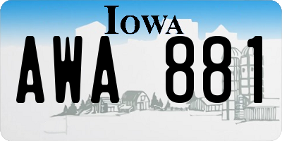 IA license plate AWA881
