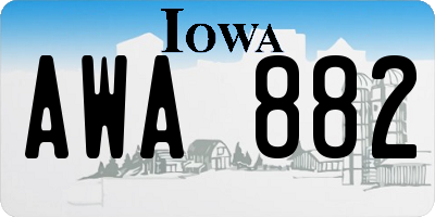 IA license plate AWA882
