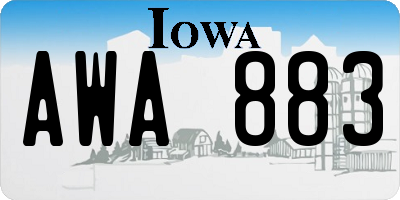 IA license plate AWA883