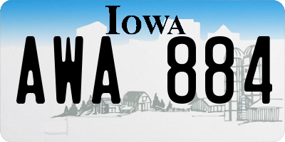 IA license plate AWA884
