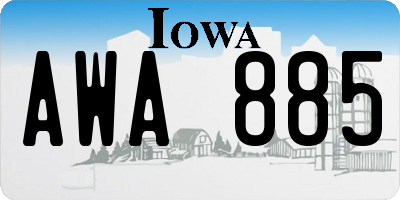 IA license plate AWA885