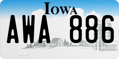 IA license plate AWA886