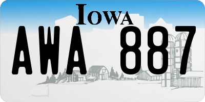 IA license plate AWA887
