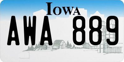 IA license plate AWA889