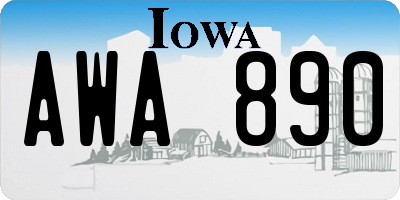 IA license plate AWA890
