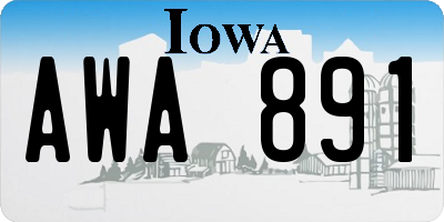 IA license plate AWA891
