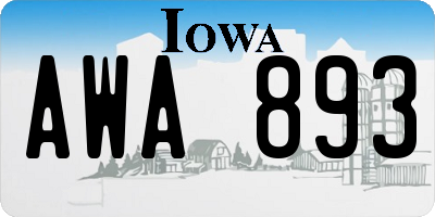 IA license plate AWA893