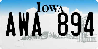 IA license plate AWA894