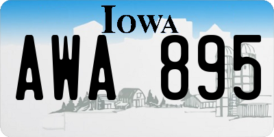 IA license plate AWA895