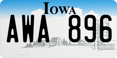 IA license plate AWA896