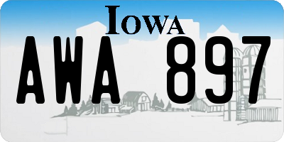 IA license plate AWA897