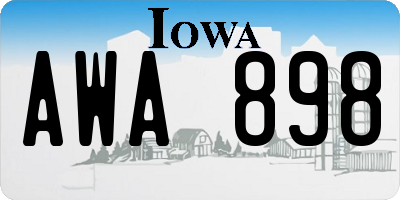 IA license plate AWA898