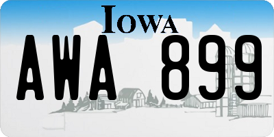 IA license plate AWA899