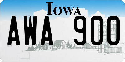 IA license plate AWA900