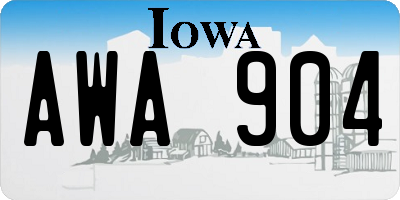IA license plate AWA904